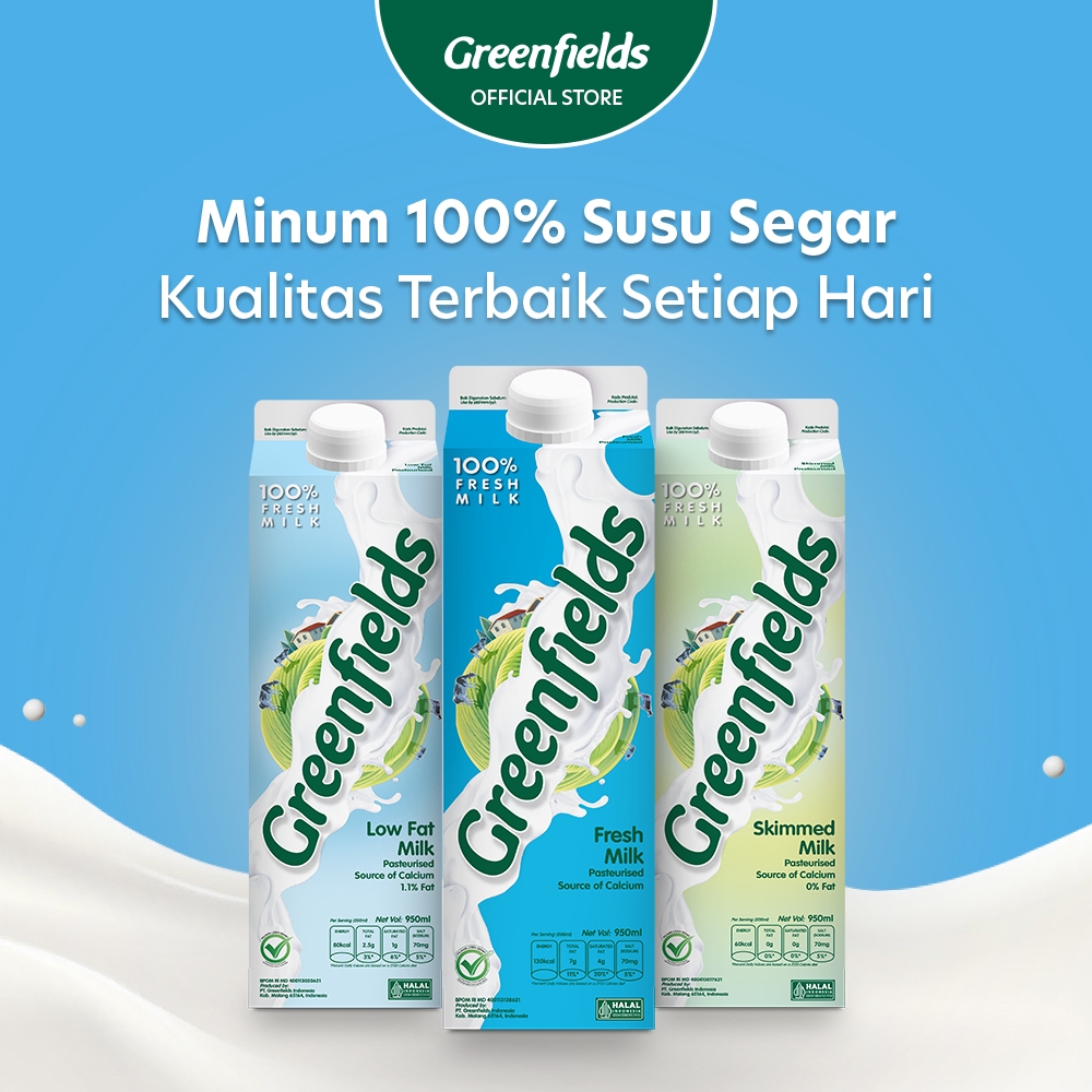 Jual Susu Segar Greenfields - Fresh Milk Full Cream 950ml | Shopee ...