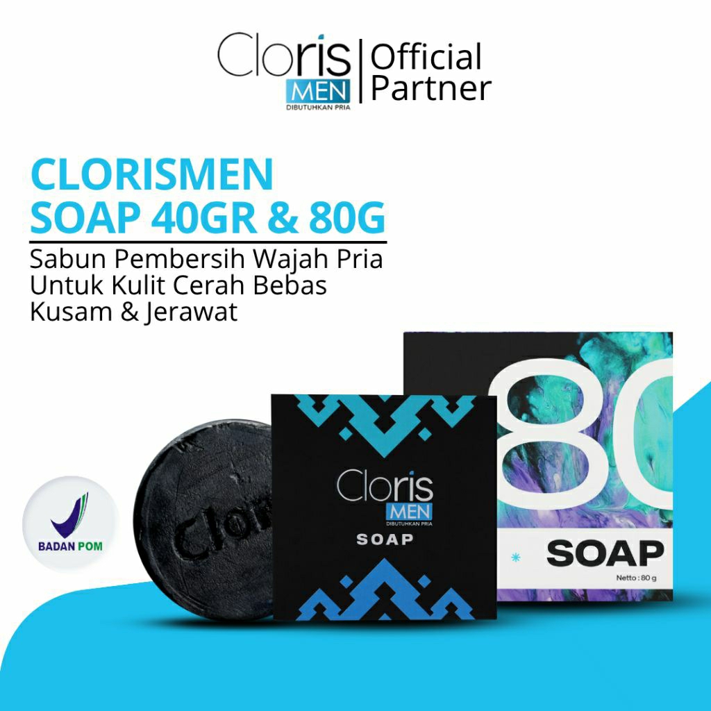Clorismen Sabun Cuci Muka Pria - Cloris Men Soap Mencerahkan Wajah Bebas Kusam & Anti Jerawat