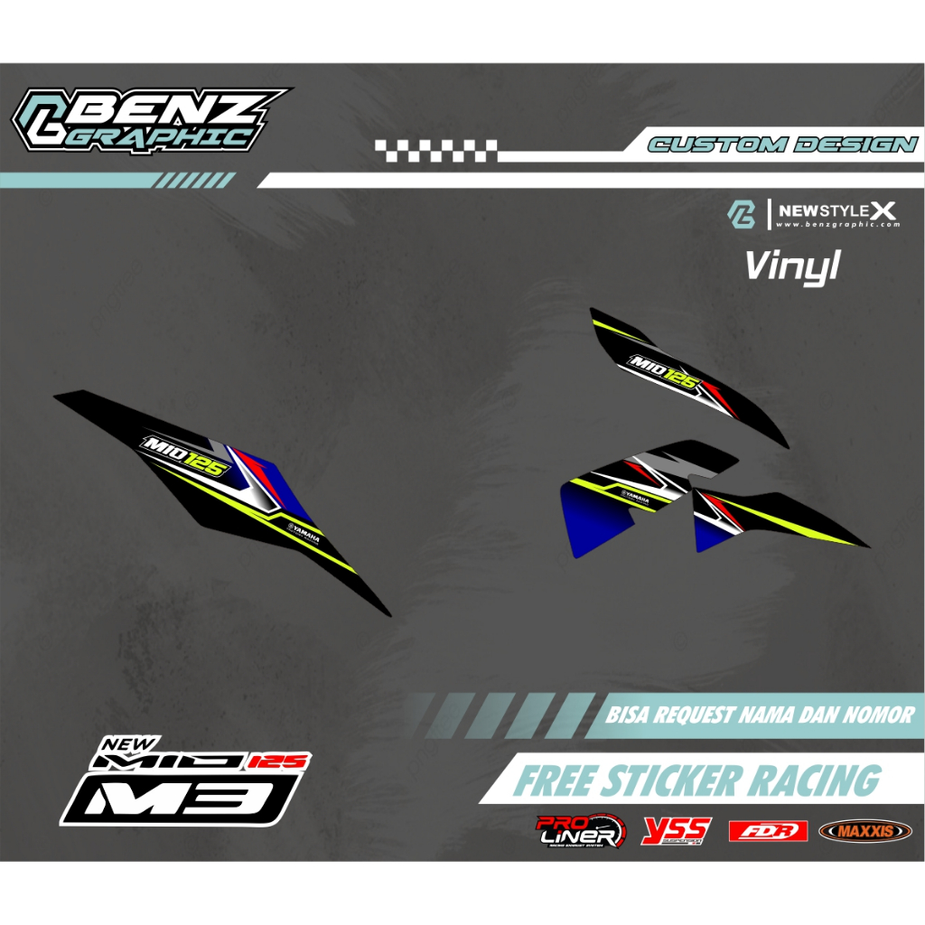 Jual Sticker Striping Yamaha Mio M3 Mio 125 Mio Z Sticker Terbaru free ...