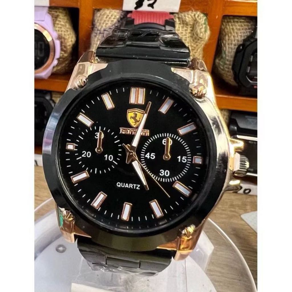 Jual Jam Tangan Pria Ferrari Crono Varisi Jarum Strap Rantai / Stell ...