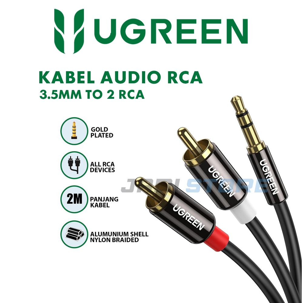 Jual UGREEN Kabel Cable AUX to RCA Kabel Audio Jack 3.5mm to RCA ...