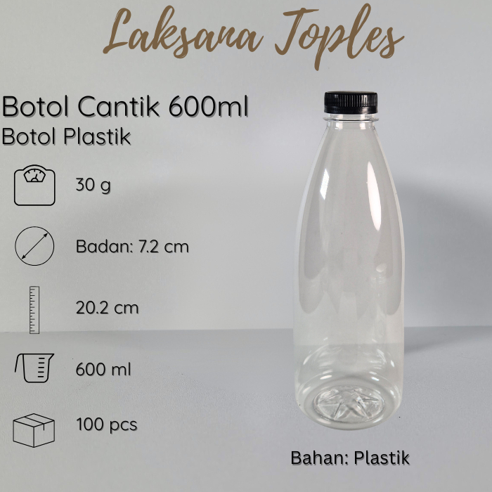 Jual Botol Cantik - 600 ml tebal premium / botol cantik 600ml / botol ...