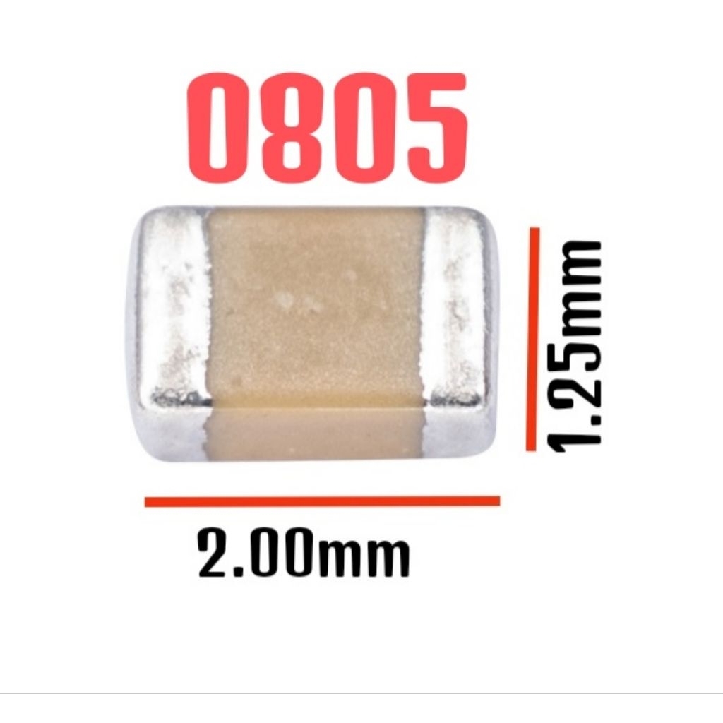 Jual 10pcs Ceramic Capacitors SMD 0805 2012 25V 1uF 1 uF 1000nF 1000 nF ...