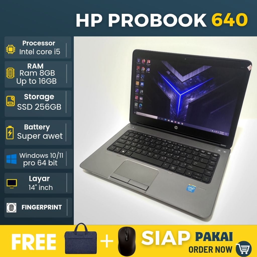 Laptop Hp Intel core i3 i5 i7 Ram 8Gb 16GB SSD 256GB 500GB OS  windows 10 11 siap pakai