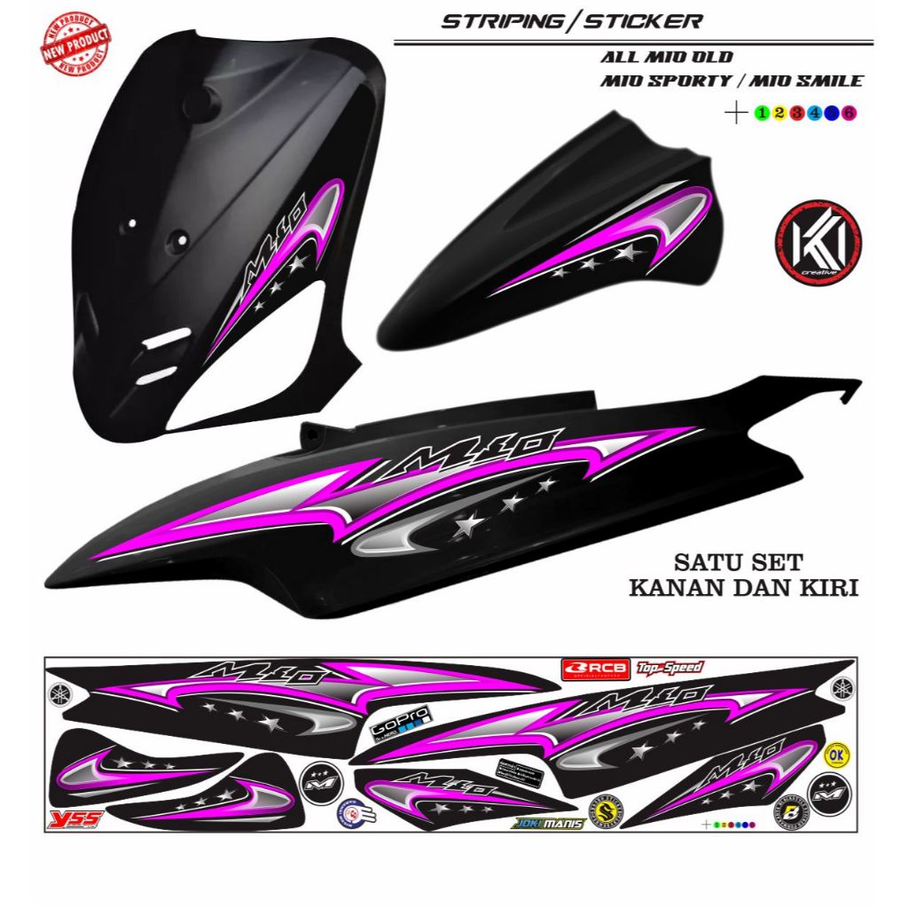 Jual STICKER STRIPING MOTOR YAMAHA MIO OLD LIST SIMPEL MOTIP ELEGAN ...