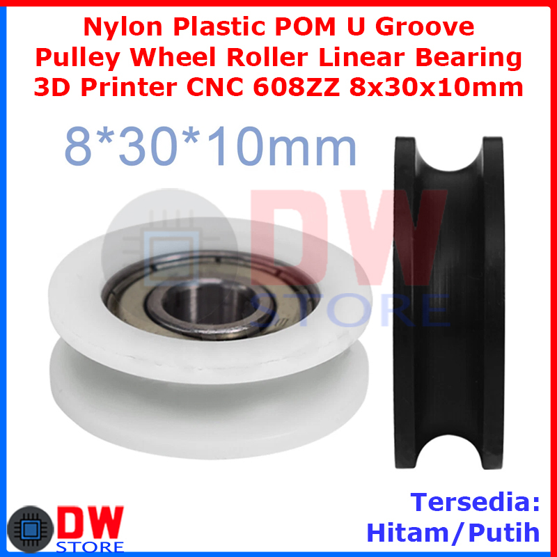 Jual Track Rail Pulley Bearing Rel U Groove Plastic Nylon POM Pulley ...