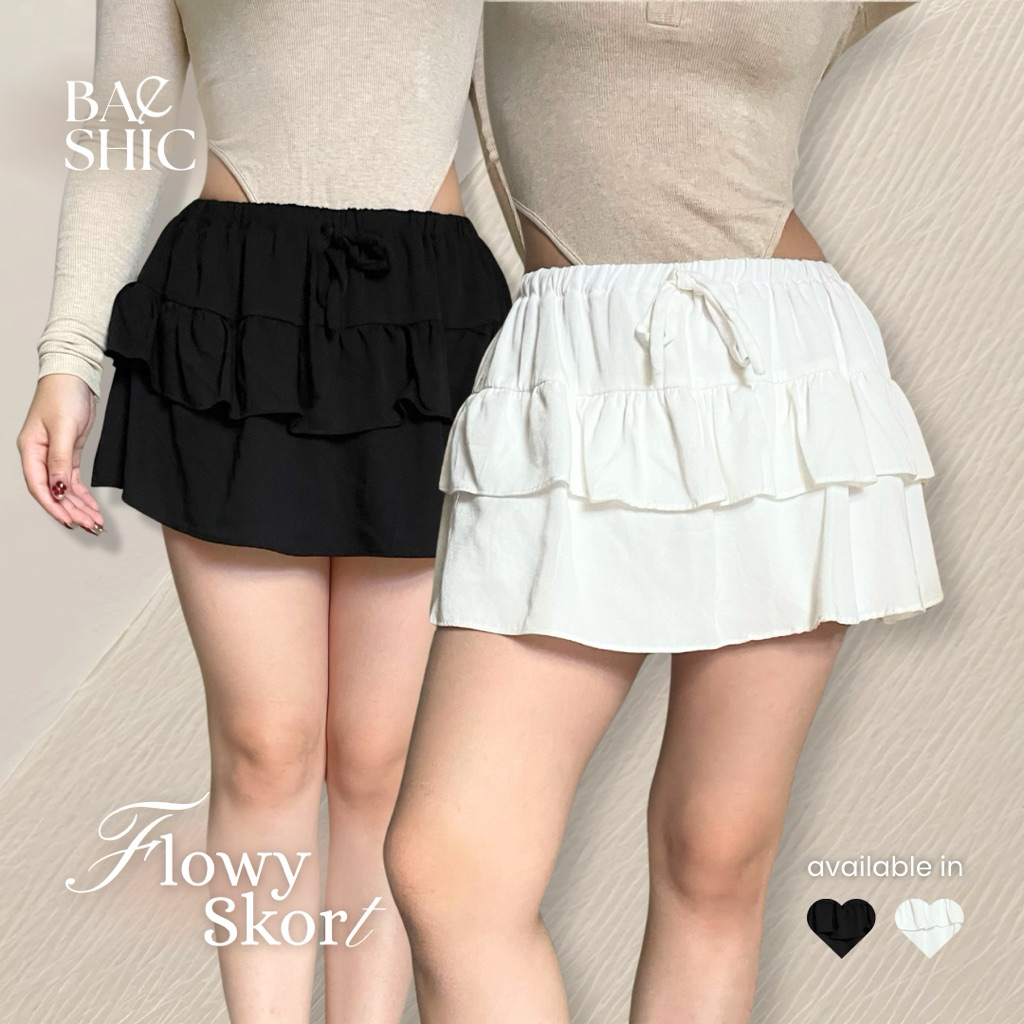 Jual Baeshic Flowy Skort | Mini Skort | Rok Celana | Shopee Indonesia