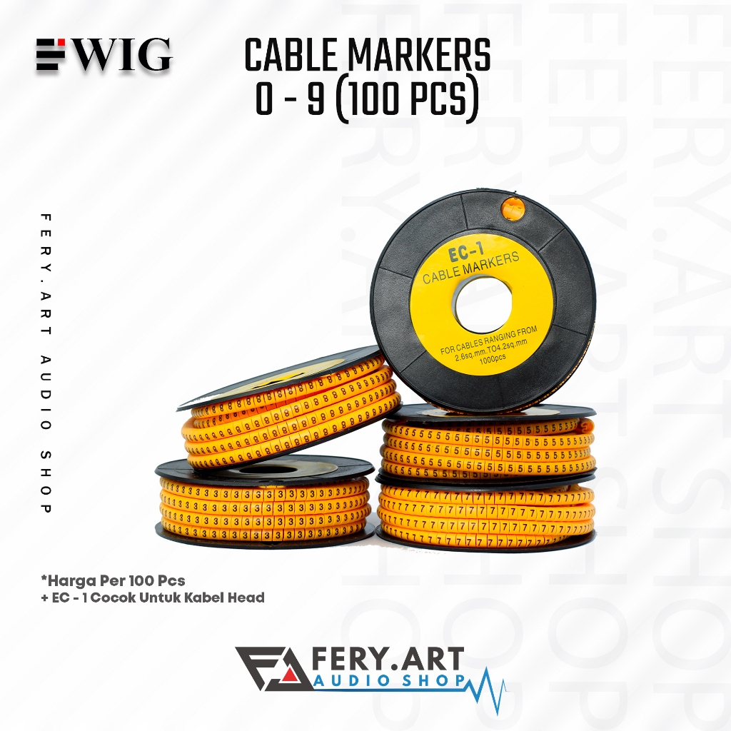 Jual Cable Marker Audio EWIG Penanda Kabel Angka Ecer 100 Pcs | Shopee ...
