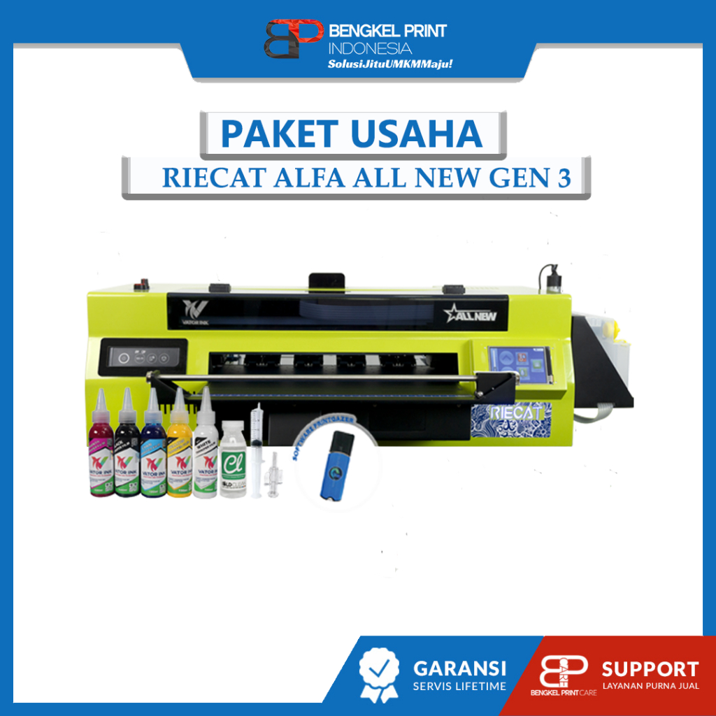 Jual Paket Usaha Sablon DTF | Paket Mesin Riecat Alfa All New Gen 3 ...