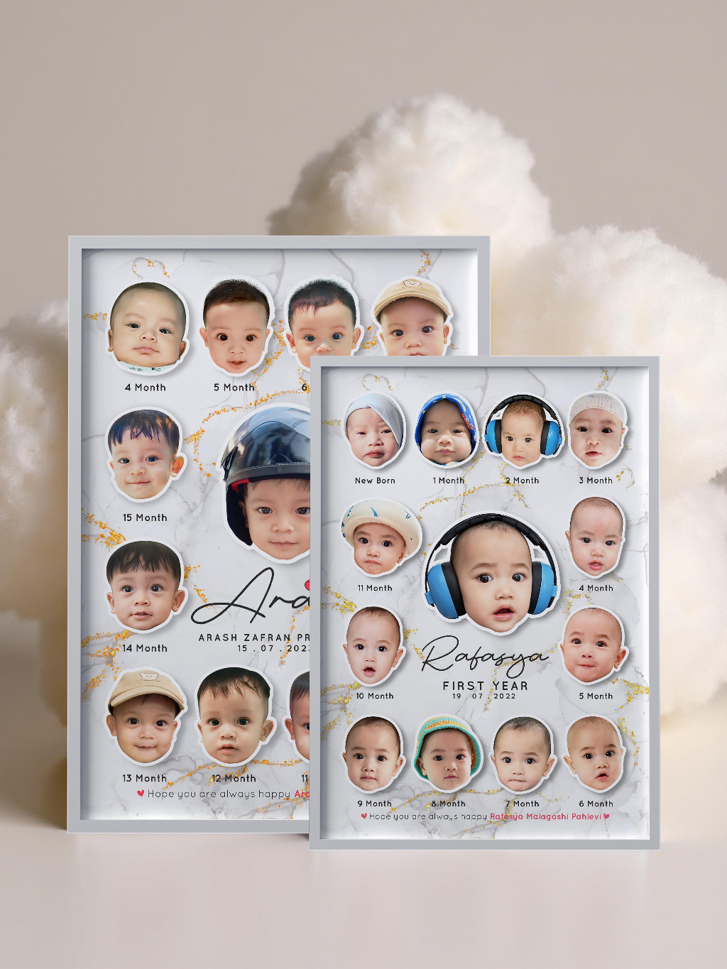 Jual Bingkai 3D Foto Bayi [MILESTONE 0-12 BULAN 3D FRAME] | Kado Ulang ...
