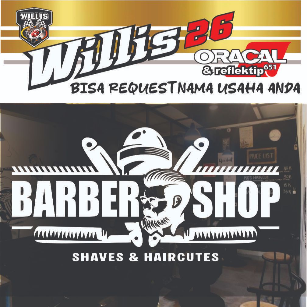 Jual Stiker Dinding Barber Shop Salon Diy barbershop Wall Sticker Self ...