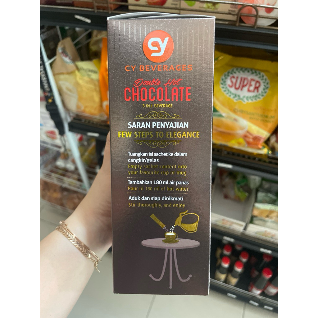 Jual Cy Beverages Double Hot Chocolate Less Sugar 3 in 1 | Shopee Indonesia
