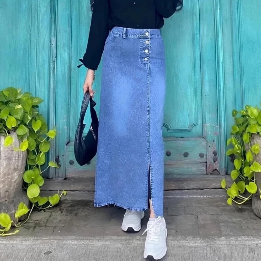 Jual Rok Jeans Model Terbaru//Rebecca Skirt Jeans Stylish | Shopee ...