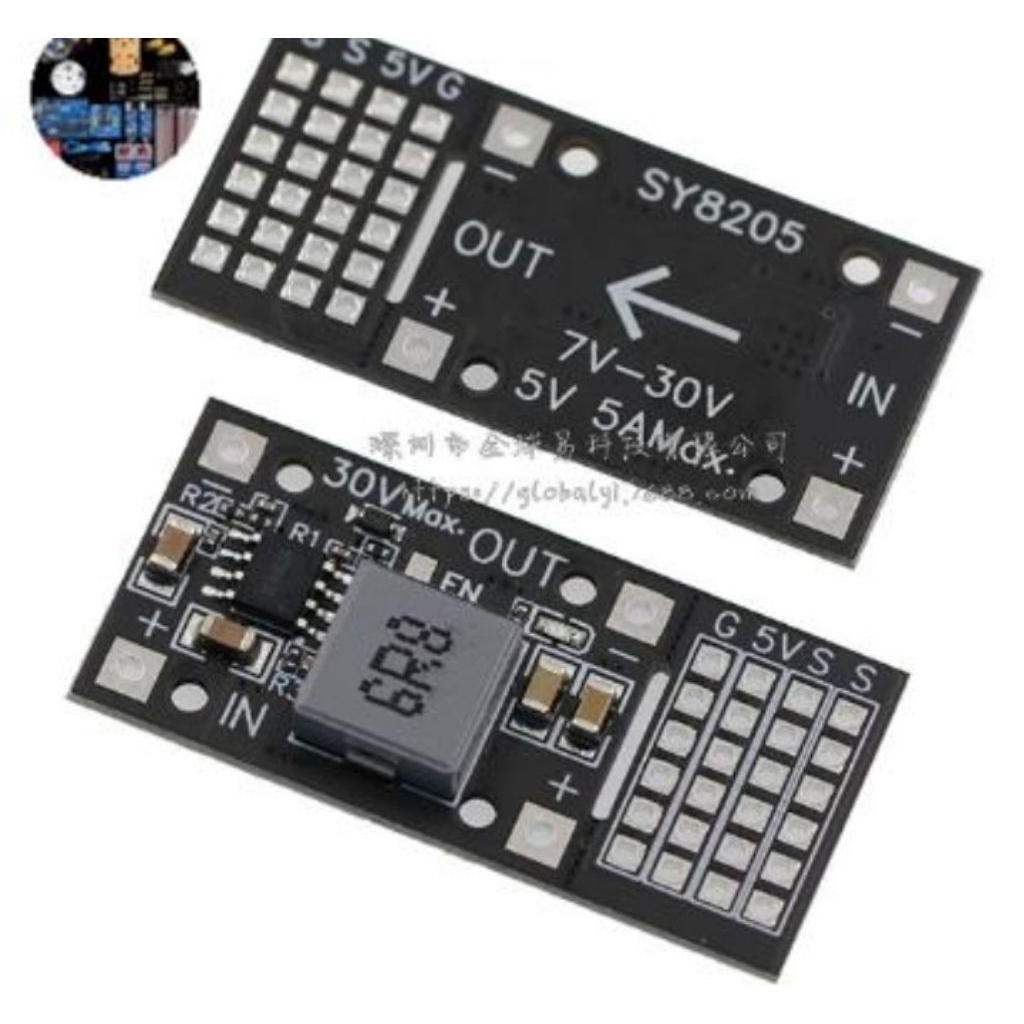Jual MP2482 SY8205 5A DC STEP-DOWN MODULE 7V-24V TO 5V SERVO POWER BUCK ...