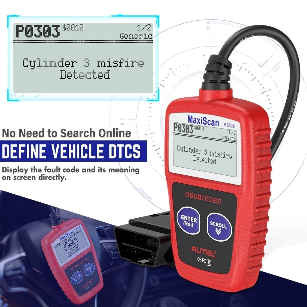 Jual MS309 OBD2 Scanner Pembaca Kode Mesin Mobil Periksa Status Monitor ...