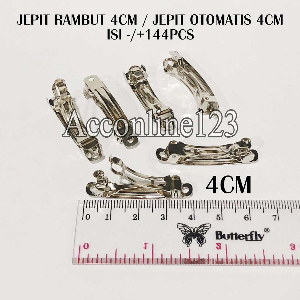 Jual Jepit Rambut 4cm Silver / Jepit Otomatis 4cm Isi -/+144pcs ...