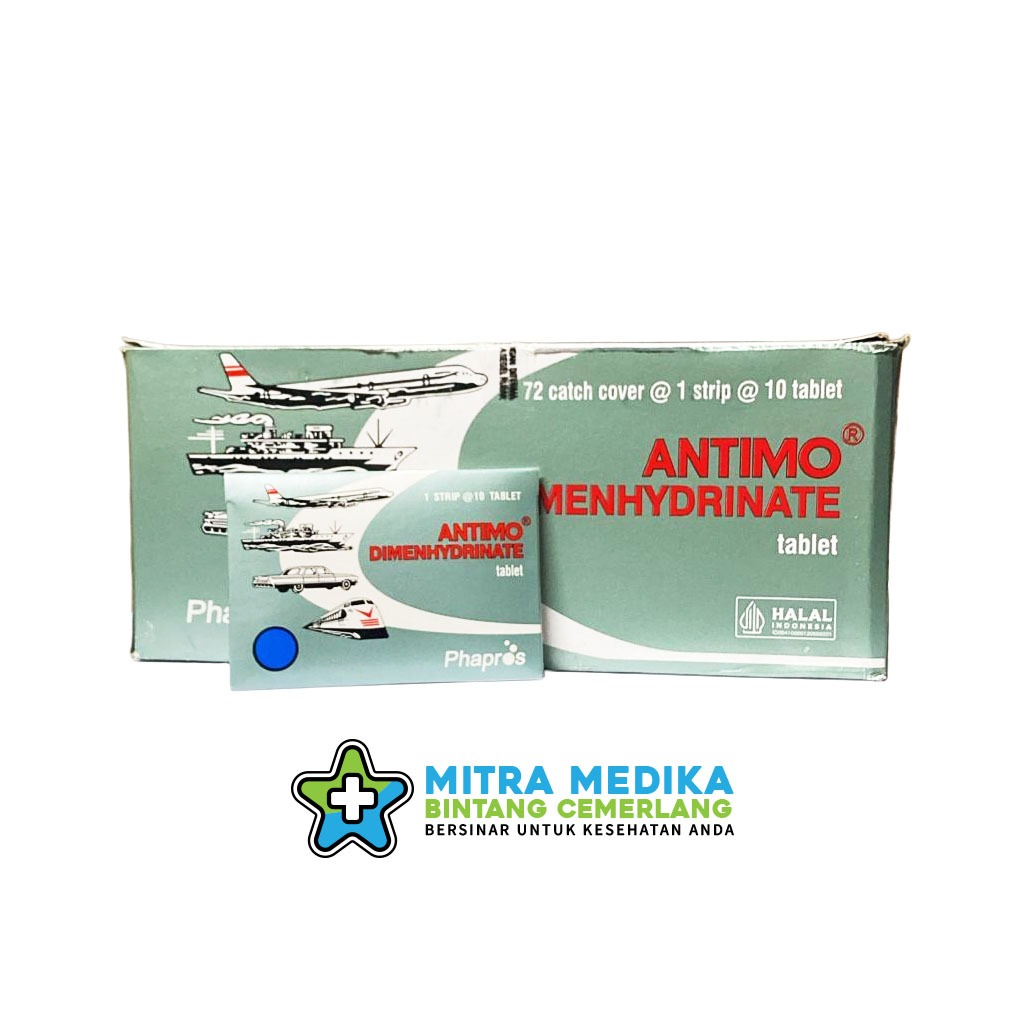 Jual ANTIMO DIMENHYDRINATE OBAT ANTI MABUK DAN MUAL (1 KOTAK @30 STRIP ...