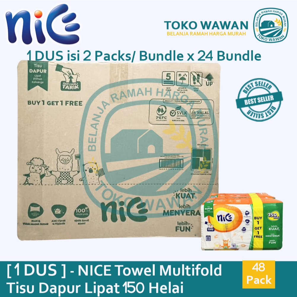 Jual Grosir Tissue Nice Multipurpose Towel 160Sheet / Tisu Dapur 1 DUS ...