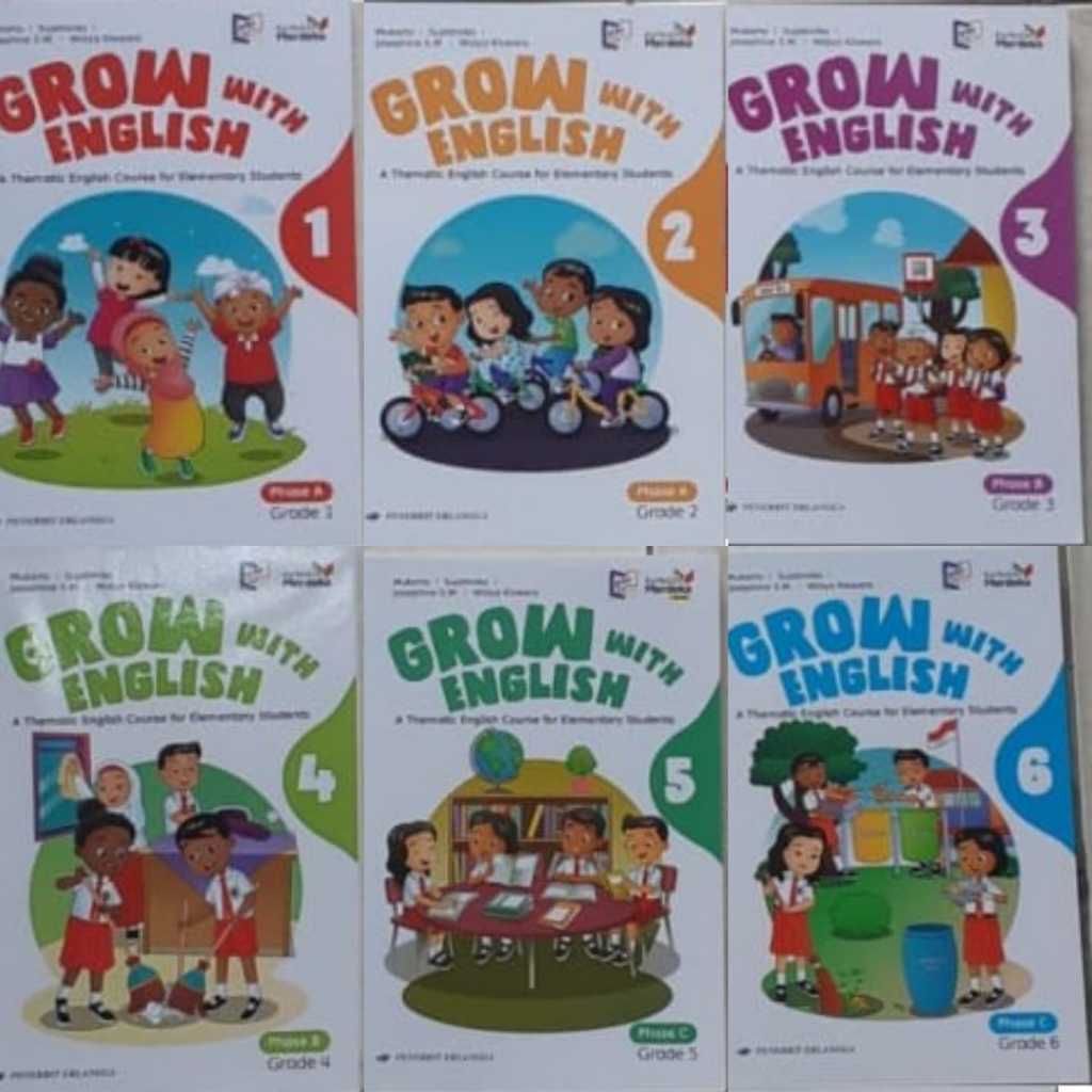 Jual Grow with English SD Kelas 1 2 3 4 5 6 Erlangga Kurikulum Merdeka ...