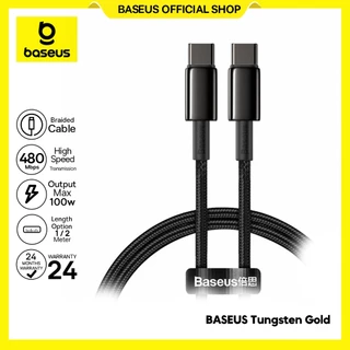Baseus Tungsten Gold Fast Charging Data Cable Type-C to Type-C 100W 1m&2m Black