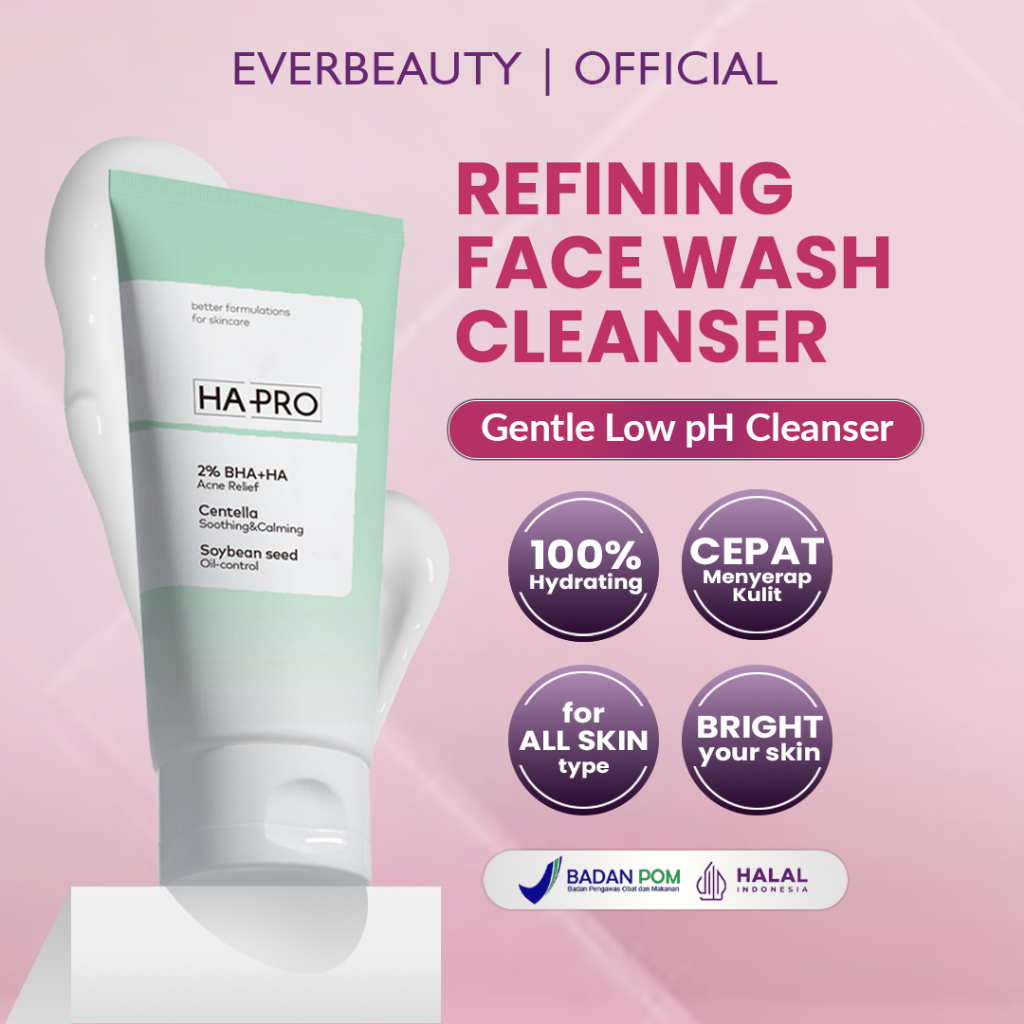 Jual [EVERBEAUTY] HA PRO Face Wash Gentel Low Ph Pore Refining Cleanser