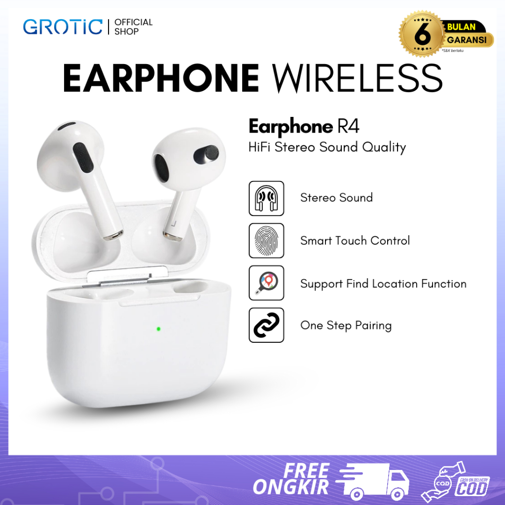 Jual GROTIC Headset Bluetooth Pop Up Animation GPS TWS Earphone