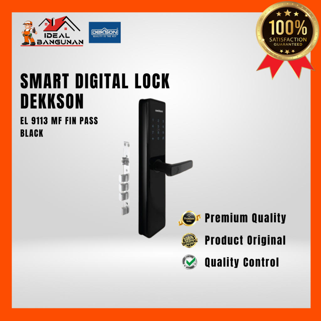Jual SMART DIGITAL LOCK DEKKSON EL 9113 MF FIN PASS BLACK | Dekkson EL ...