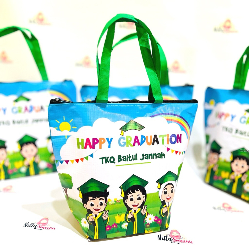 Jual Tas Souvenir Graduation Perpisahan Kelulusan Anak Sekolah Custom ...