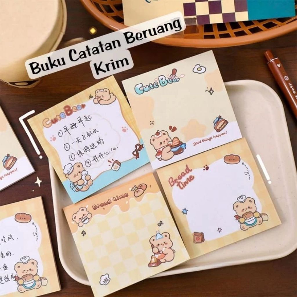Jual Sticky Notes Motif Bear Cute Isi 50 Lembar Memo Note Lucu | Shopee ...