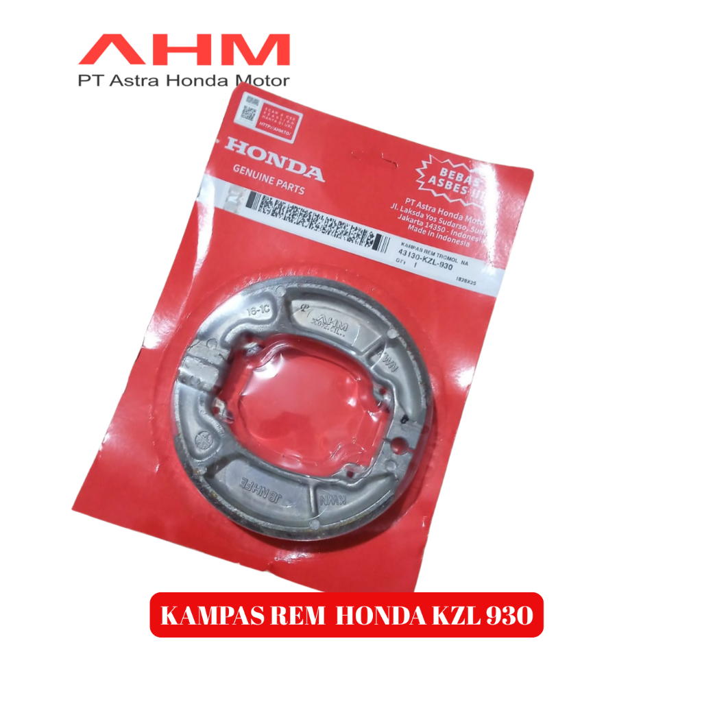 Jual Kampas Rem Honda KZL 930 100% ORIGINAL Sesuai Untuk Honda Vario ...