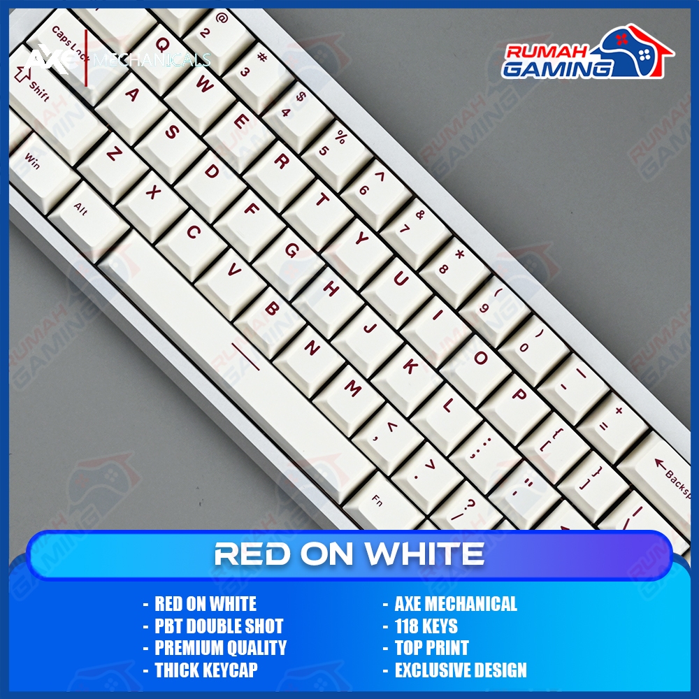 Jual AXE MECHANICALS - RED ON WHITE - TOP PRINT - PBT Double Shot ...