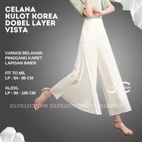 Celana Panjang Wanita Korea Style Dan Elegan Vista JCCollections Celana Kulot Korea Style Dobel