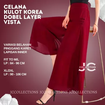 Celana Panjang Wanita Korea Style Dan Elegan Vista JCCollections Celana Kulot Korea Style Dobel