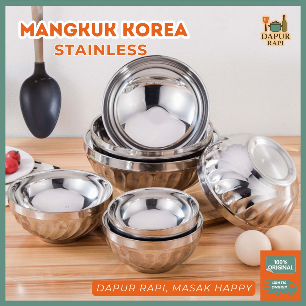 Jual Dapur Rapi - Korean Bowl Mangkuk Stainless Steel 11.5–18cm Makan ...