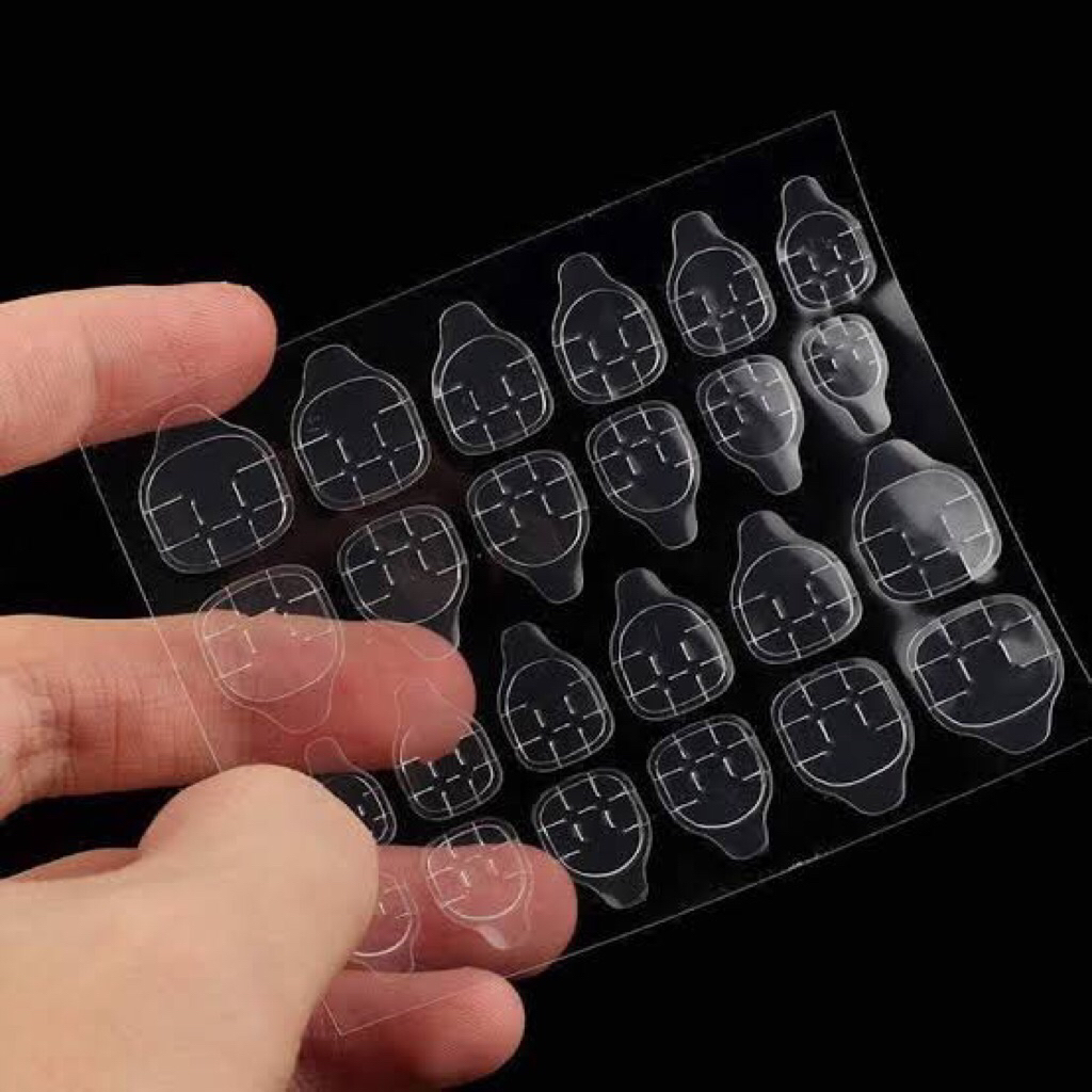 Jual Nails Glue Sticker Tabs - Lem Stiker Tempel Kuku 1 lembar isi 24 ...