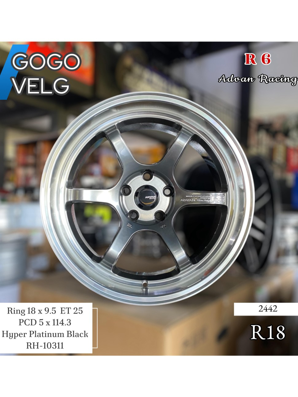 Jual Velg Mobil R18 Advan RG D2 PCD 5X114,3 Hyper Platinum Black Innova ...