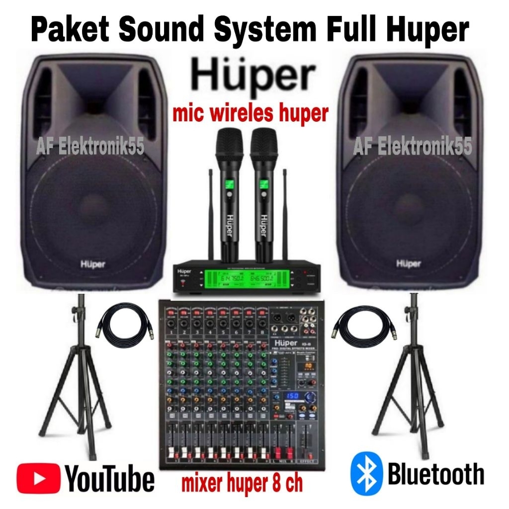 Jual Paket Sound System Full Huper AK 15 + Mixer Huper Original ...