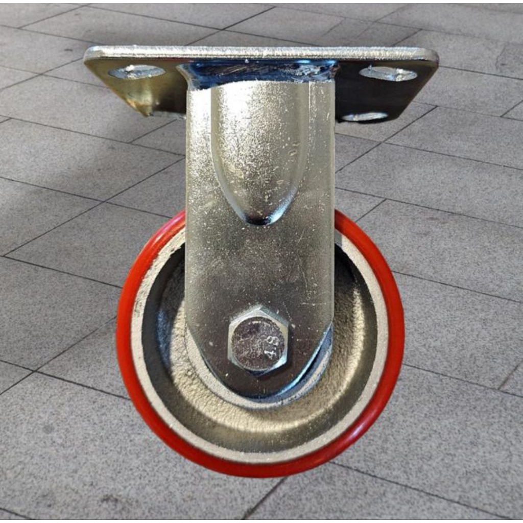 Jual RODA TROLI PU HEAVY DUTY 4 INCH ( MATI/RIGID ) | Shopee Indonesia