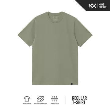 Monochrome Kaos Polos Regular Fit Pria Combed 24s Hollow Series