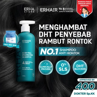 [BEST SELLER SHAMPOO HAIR FALL] ERHAIR HairGrow Shampoo NON SLS | Hair Shampoo | Sampo Rambut | Mengatasi rambut rontok kebotakan  | Panax Ginseng & Pumpkin Seed | DHT Blocker