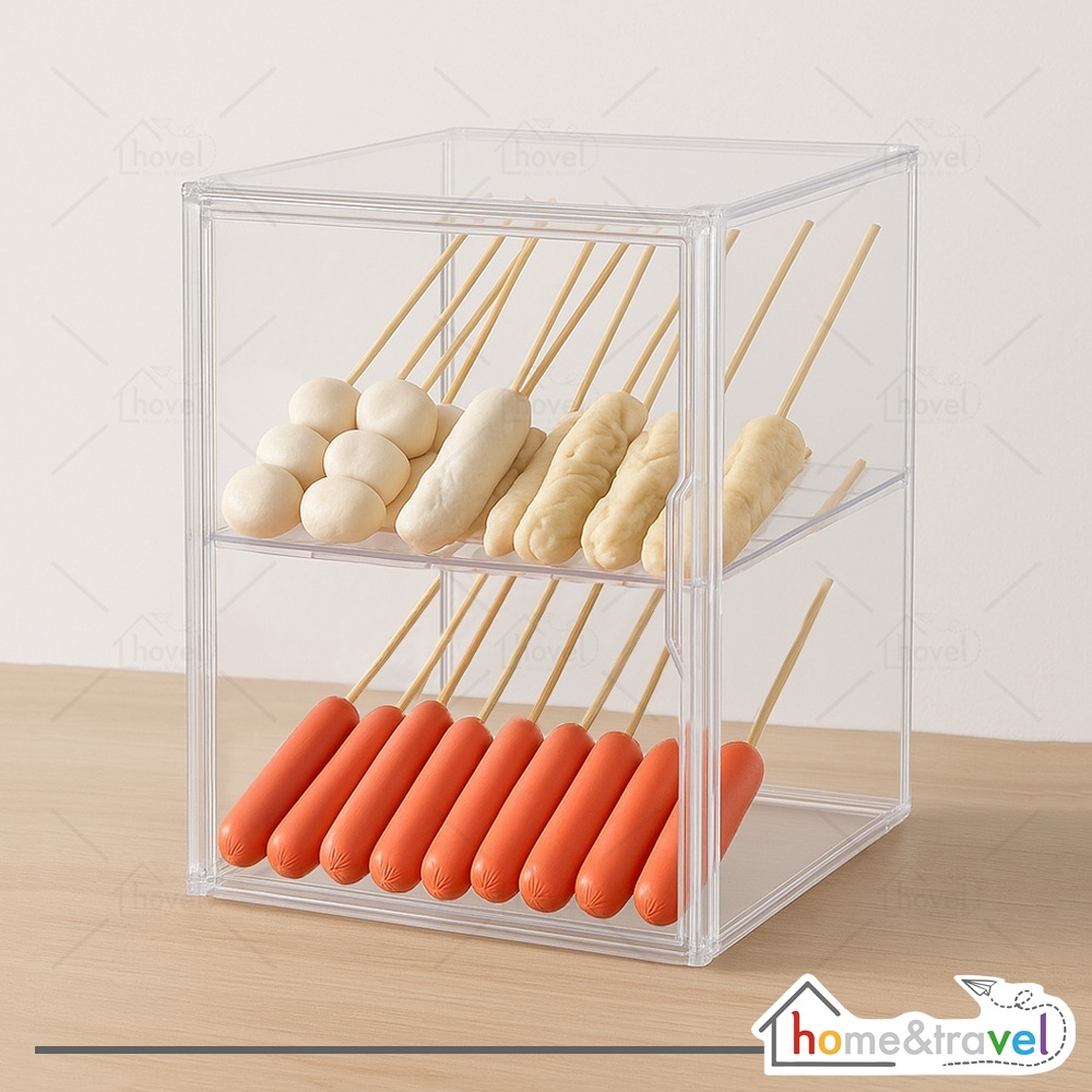 Jual HOVELSHOP Box Akrilik Tempat Display Jualan Gorengan Tempura Sosis ...