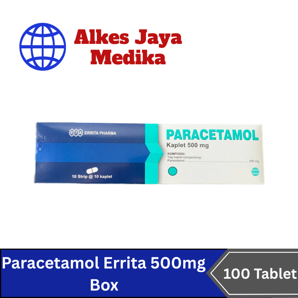 Jual Paracetamol 500 mg Erita Box Isi 100 Tablet - Obat Demam / Pusing ...