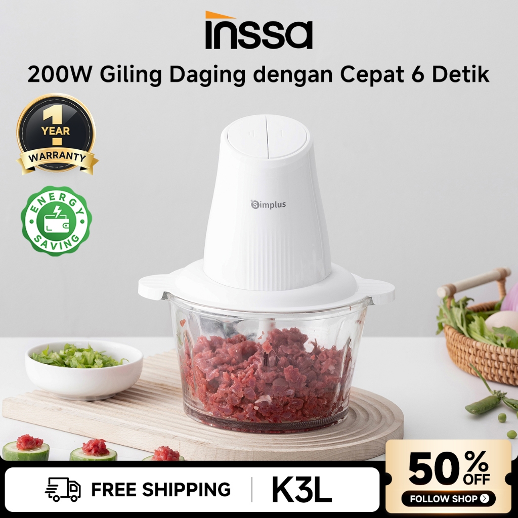 Jual INSSA Penggiling Daging 2L Penggiling Elektronik,28000RPM | Shopee ...