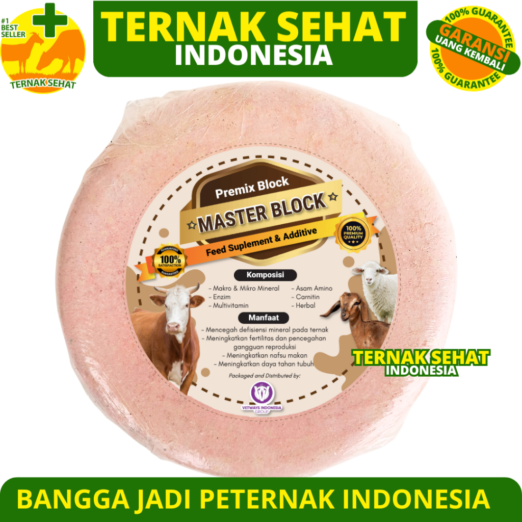 Jual MASTER BLOK 1.5 KG - Mineral Blok Kambing Mineral Blok Domba ...