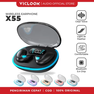 VICLOOK True Wireless Headphones X55 with Mic Button Control Sleep headset Noise Reduction Earhooks