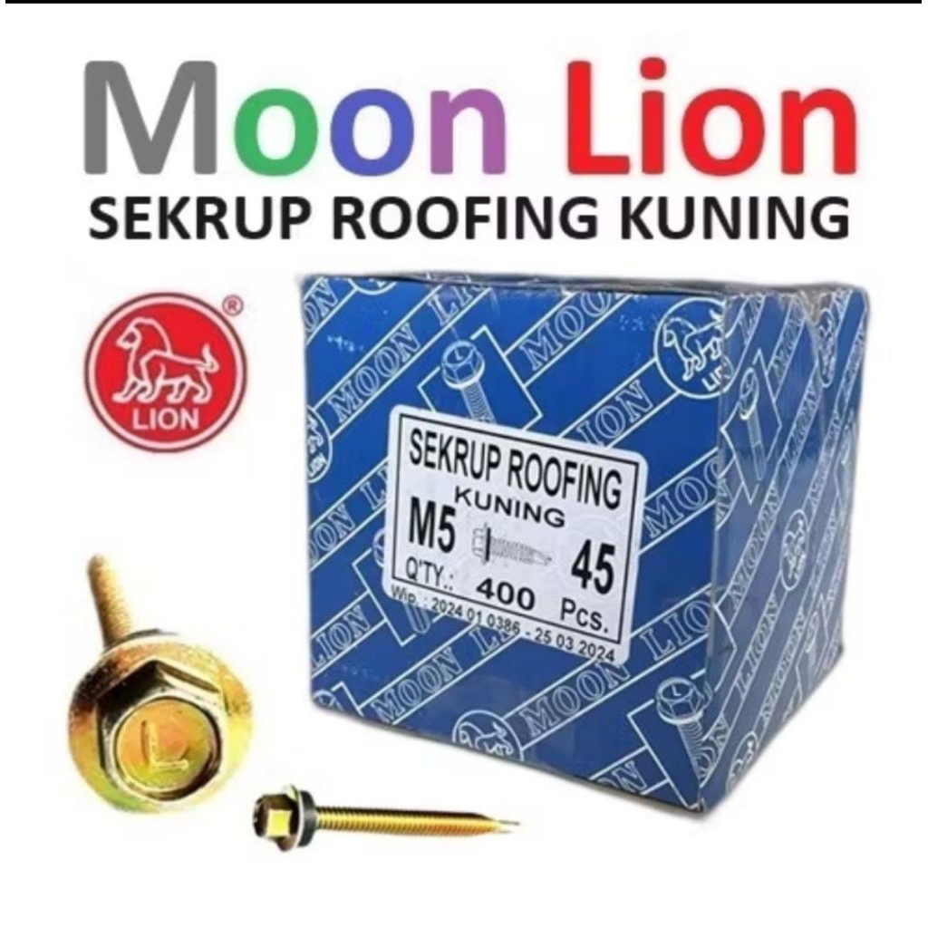 Jual 100PCS SEKRUP SKRUP ROOFING RUFING RUPING KUNING BAUT BAJA RINGAN ...