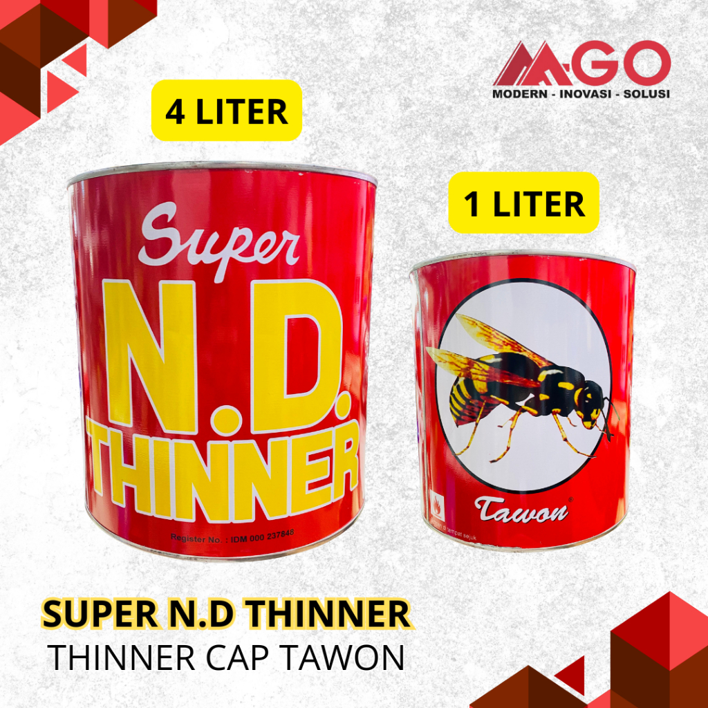 Jual ND Thinner Cap Tawon 1 Liter – Pengencer Cat Duco, Enamel ...