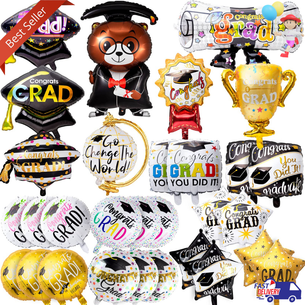 Jual Balon Foil Jumbo Wisuda Graduation / Balon Foil Bulat Wisuda ...