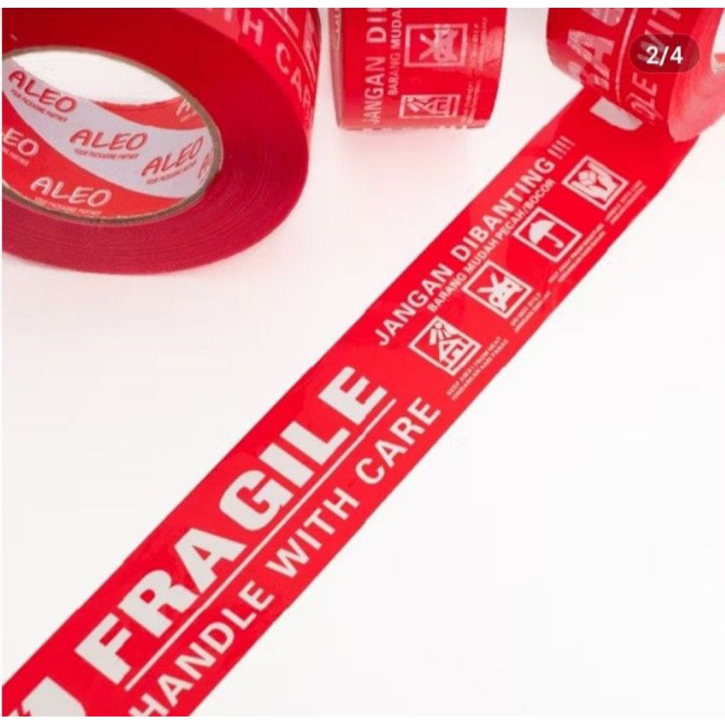 Jual LAKBAN MERAH FRAGILE 2 INCH 48MM X 100 Yard | Shopee Indonesia