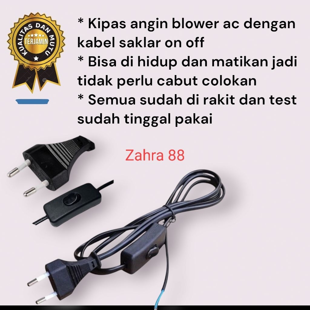 Jual KIPAS ANGIN BLOWER AC 5PK DENGAN KABEL COLOKAN SWITCH ON OFF ...